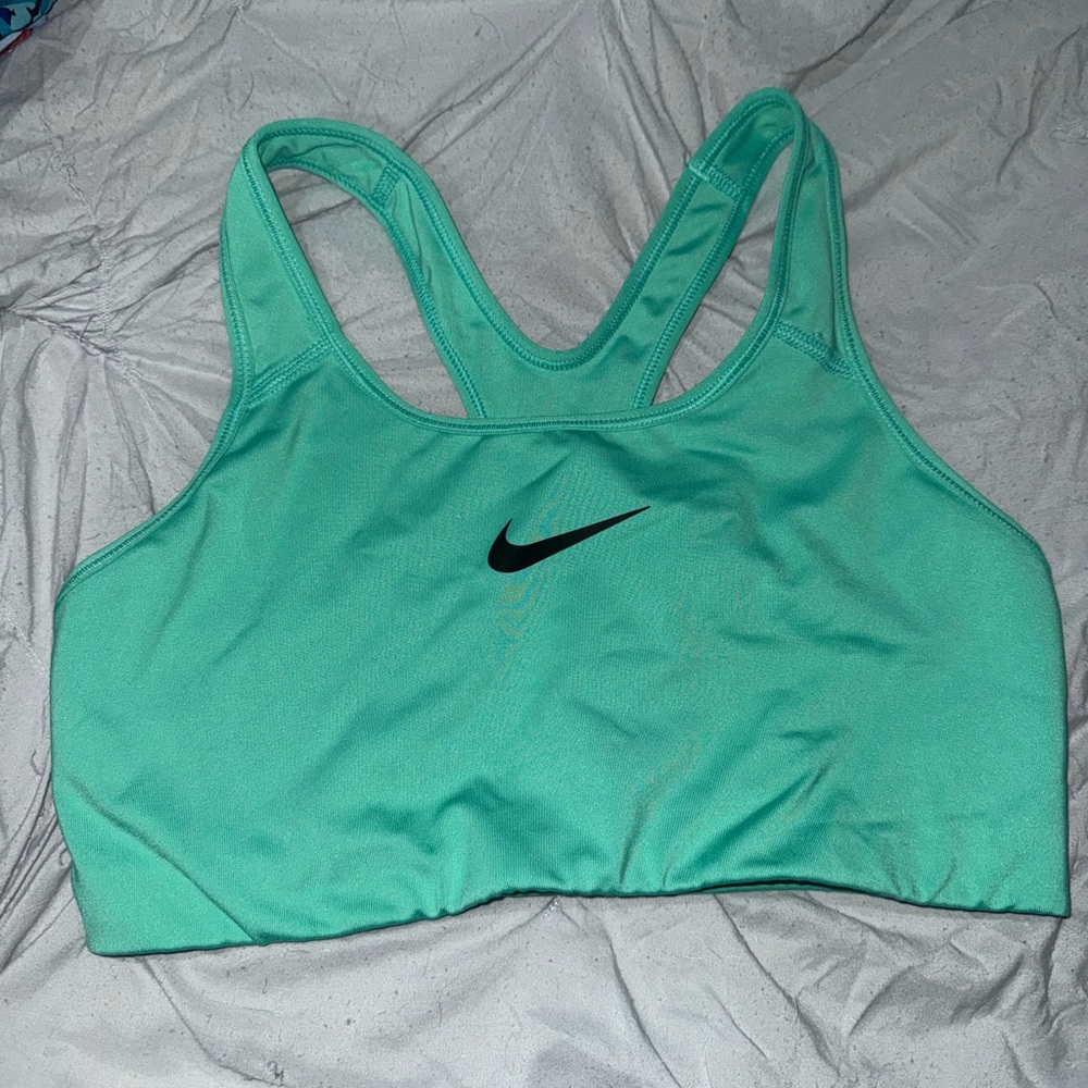 Nike Teal Racerback Sports Bra with Black Swoosh